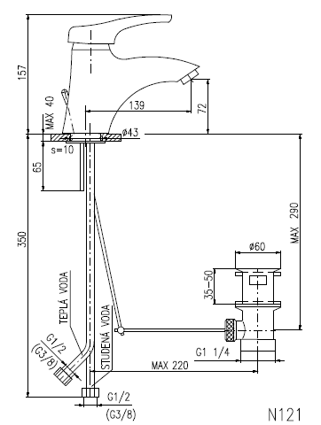 Схема смесителя SLEZAK RAV Nil N121.5