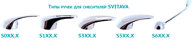 Типы ручек для смесителей Svitava