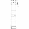 Шкафчик боковой Geberit Renova Plan высокий  1730 мм, с одной дверцей и двумя внутренними выдвижными ящиками, белый