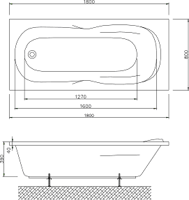 Схема акриловой ванны Alpen Solar 180