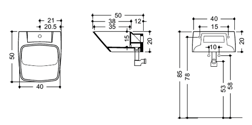 Раковина AXA Atmosfere 23090, 40 см