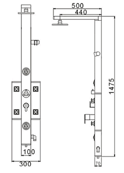 Схема душевой панели Gllon SL057
