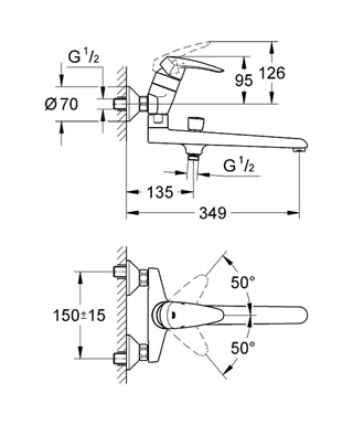 Схема смесителя Grohe Eurodisc New (33125 001)