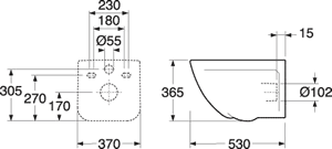 Схема подвесного унитаза Gustavsberg ARTic 4330