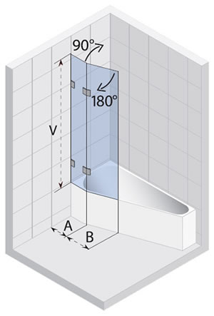 Схема шторки для ванны Riho Scandic S-500