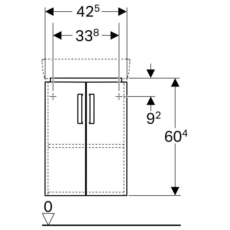 Тумба под раковину угловая Geberit Renova Nr.1 Comprimo, 43x31, светло-серый матовый [862133000]