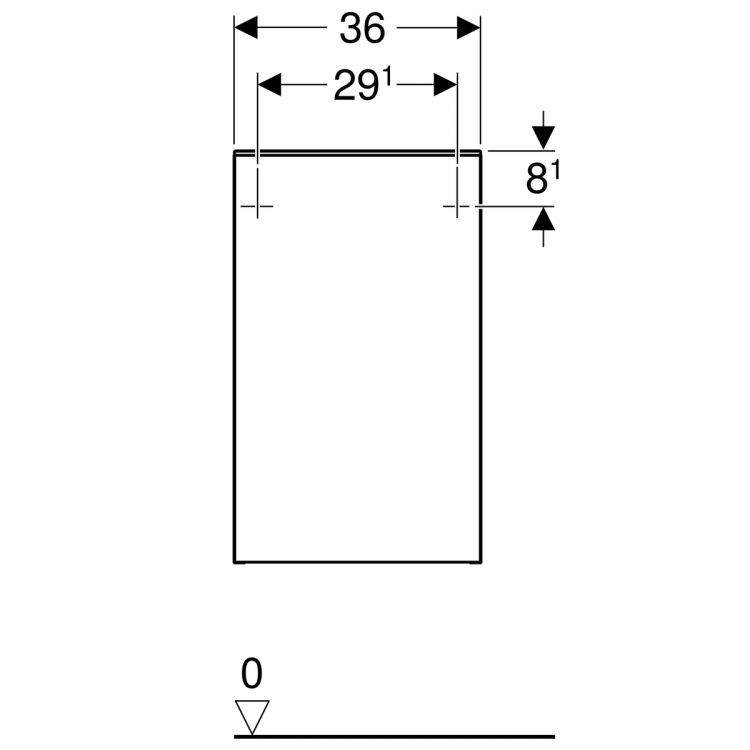 Боковой шкафчик Geberit Smyle Square низкий с одной дверцей правый, песчаный глянец [500.359.JL.1]