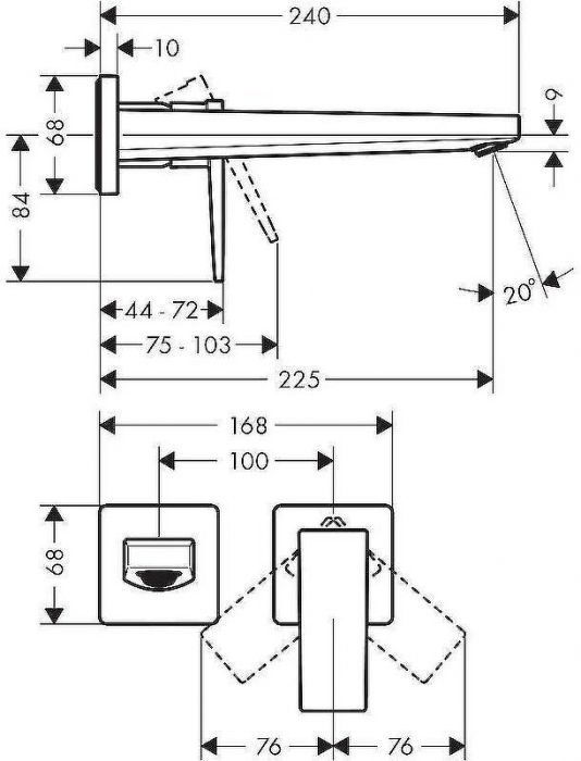 Смеситель для раковины Hansgrohe Metropol 32526340 Шлифованный черный хром