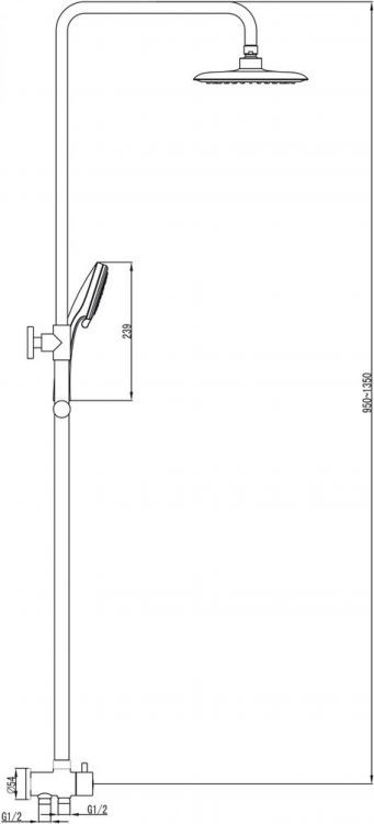 Душевая стойка Ravak DS 090.00 X07P232 Душевая стойка Ravak DS 090.00 X07P232