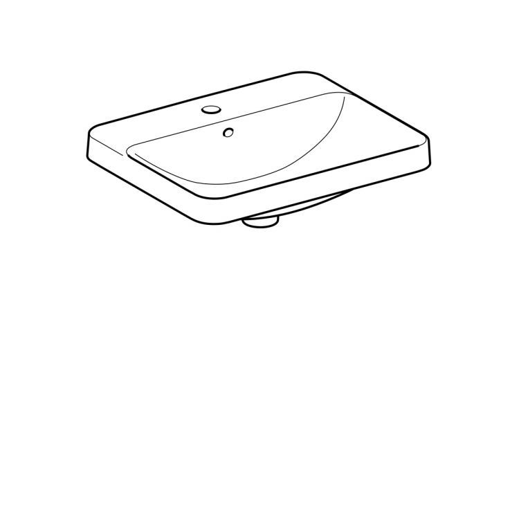 Раковина Geberit VariForm прямоугольной формы, 55х45 см, с отв. под смеситель, с отв. перелива [500.740.01.2]