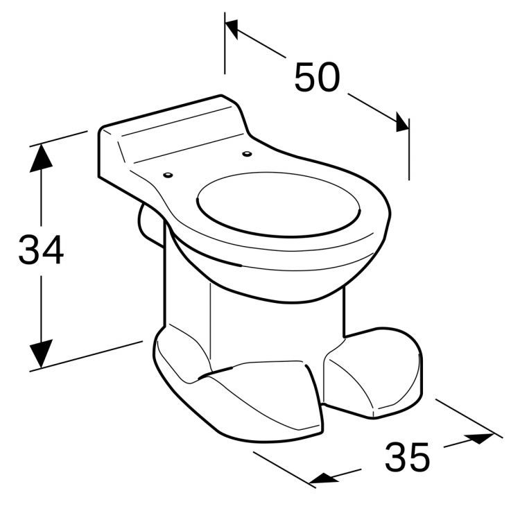 Унитаз Geberit Bambini напольный для детей 6л, горизонтальный выпуск, дизайн в виде львиной лапы [212000000]