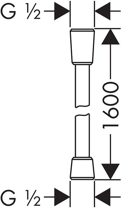 Hansgrohe Isiflex&rsquo;B Душевой шланг 160см, цвет: черный матовый