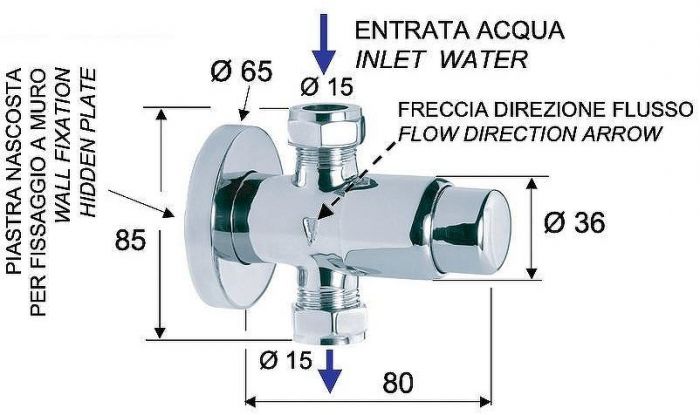 Запорный вентиль Remer Tempor TE31 порционный Хром