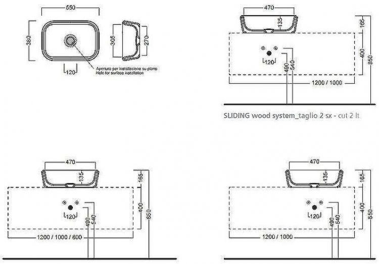 Раковина-чаша Hatria Pencil 55 Y1GF01 Белая