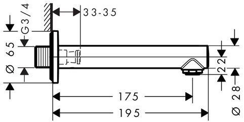 Hansgrohe Talis S, Излив, Цвет-хром