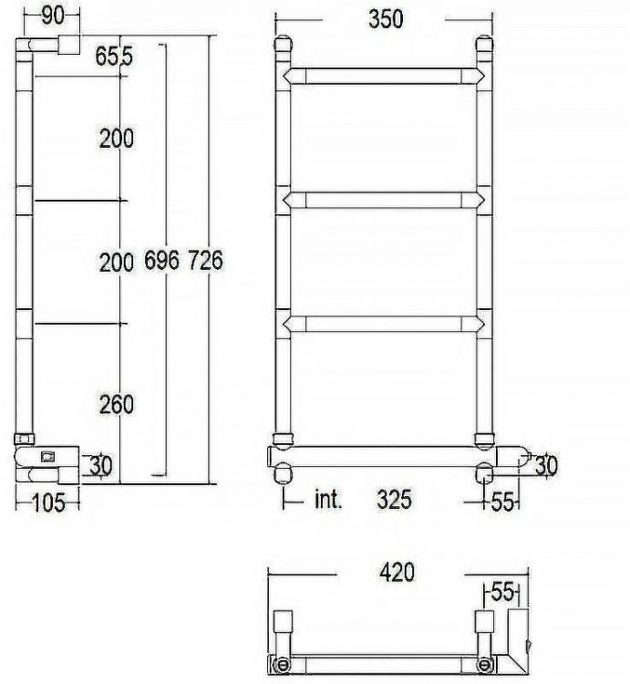 Электрический полотенцесушитель Margaroli Sereno 582-4 BOX 5823204OBNB Бронза Электрический полотенцесушитель Margaroli Sereno 582-4 BOX 5823204OBNB Бронза