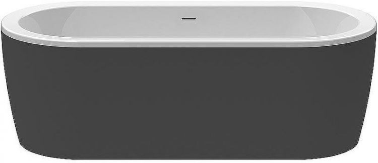 Акриловая ванна Cezares Slim 180x80 SLIM CENTRAL-180-80-60-NERO-SET без гидромассажа