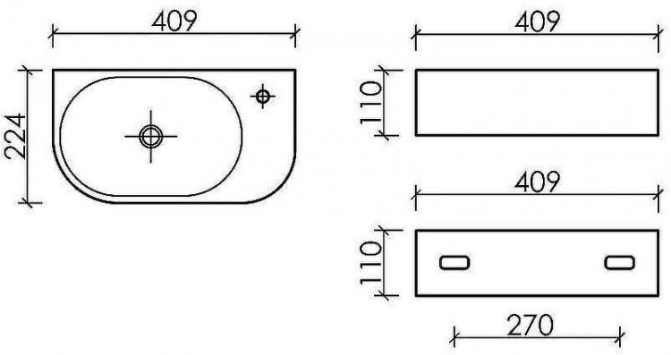 Раковина Ceramicanova Element 41 L CN6066L Белая