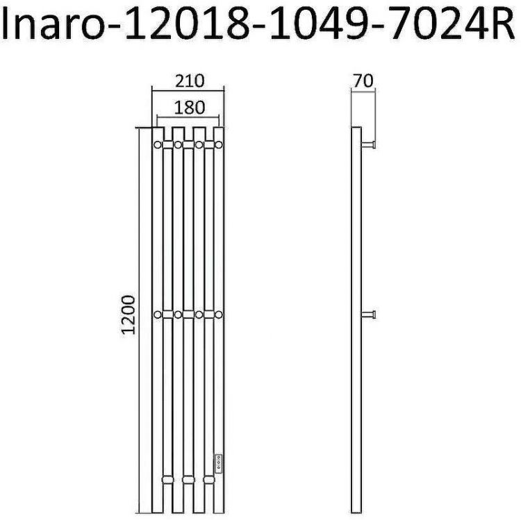 Электрический полотенцесушитель Маргроид Inaro 1200x210 Inaro-12018-1049-7024R правый Графитовый серый