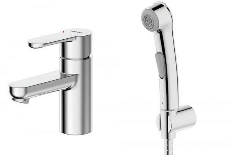 Смеситель для раковины Bravat Stream F13783C-3 с гигиеническим душем Хром Смеситель для раковины Bravat Stream F13783C-3 с гигиеническим душем Хром