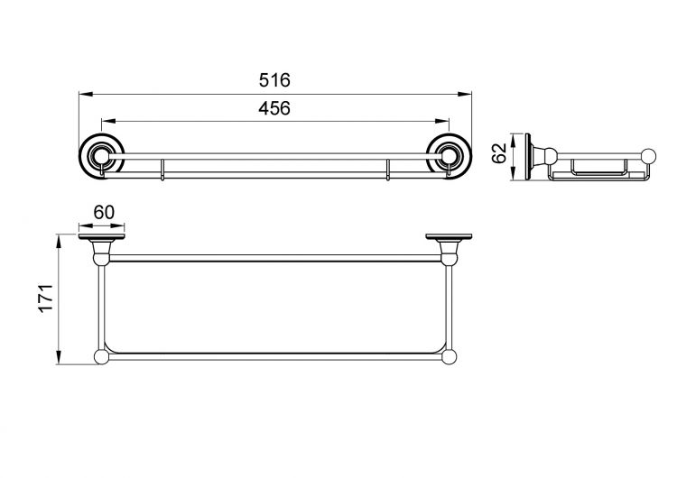 Полка в ванну стеклянная Timo Nelson 160072/02 антик Полка в ванну стеклянная Timo Nelson 160072/02 антик