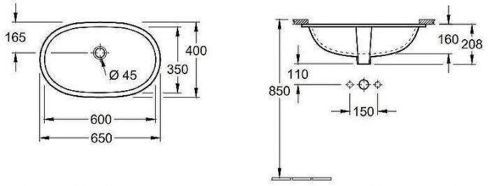Раковина Villeroy&Boch O.Novo 65 416260R1 Альпийский белый