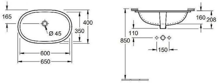 Раковина Villeroy&Boch O.Novo 65 416260R1 Альпийский белый