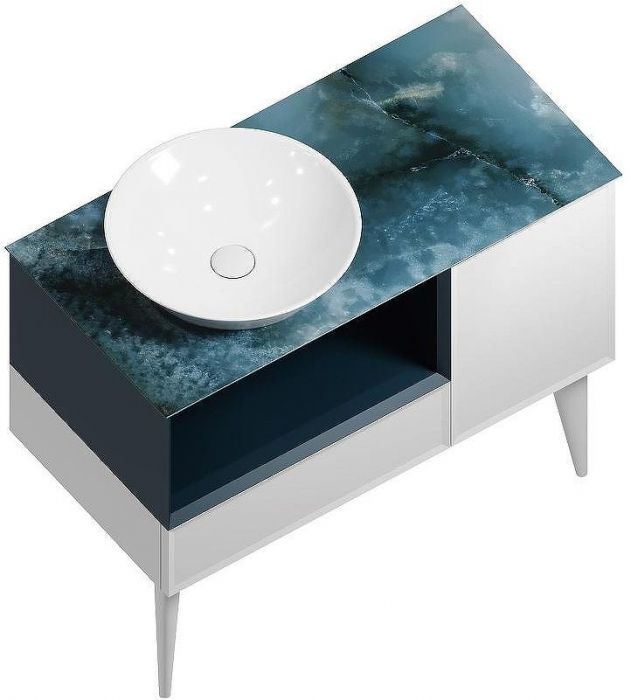 Тумба под раковину Kerama Marazzi Cono 97 L CO.97\GEN Белая матовая Дженциана матовая