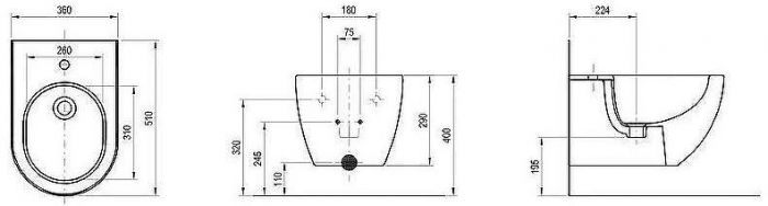 Биде Ravak Uni Chrome X01517 подвесное Белое