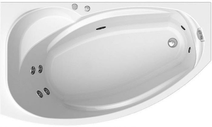 Акриловая ванна Radomir Vannesa София 169х99 L 2-75-2-1-0-223 с гидромассажем Классик Хром