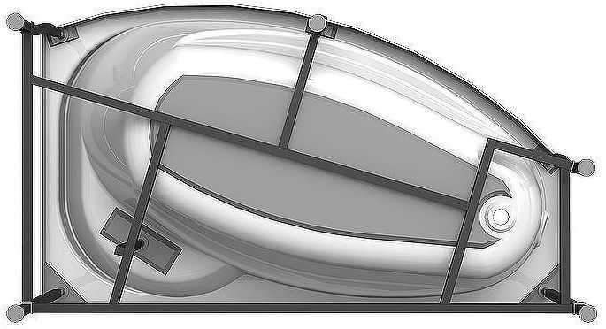Акриловая ванна Radomir Vannesa София 169х99 L 2-75-2-1-0-223 с гидромассажем Классик Хром