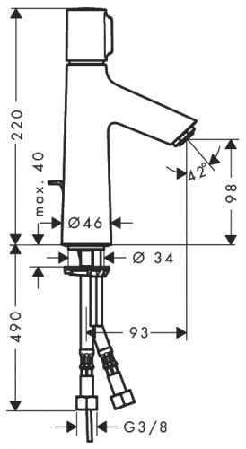 Смеситель для раковины, Hansgrohe Talis 72042000 хром