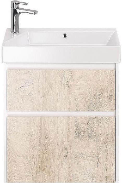 Тумба под раковину Dreja Slim 65 99.0501 подвесная Дуб кантри Белый глянец