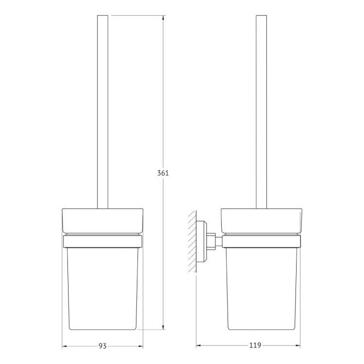 Держатель с туалетным ершом (матовое стекло; хром) 9929A Держатель с туалетным ершом (матовое стекло; хром) 9929A