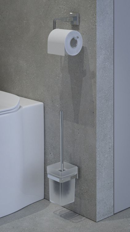 Держатель с туалетным ершом (матовое стекло; хром) 9929A Держатель с туалетным ершом (матовое стекло; хром) 9929A