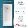 Чугунная ванна Delice Prestige 175х75 DLR230611-AS без отверстий под ручки с антискользящим покрытием