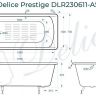 Чугунная ванна Delice Prestige 175х75 DLR230611-AS без отверстий под ручки с антискользящим покрытием