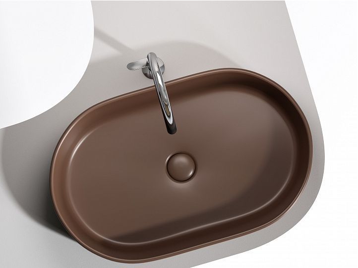 Умывальник CERAMICANOVA Element чаша накладная овальная (цвет Темно-Коричневый Матовый) CN6048MDB Умывальник CERAMICANOVA Element чаша накладная овальная (цвет Темно-Коричневый Матовый) CN6048MDB