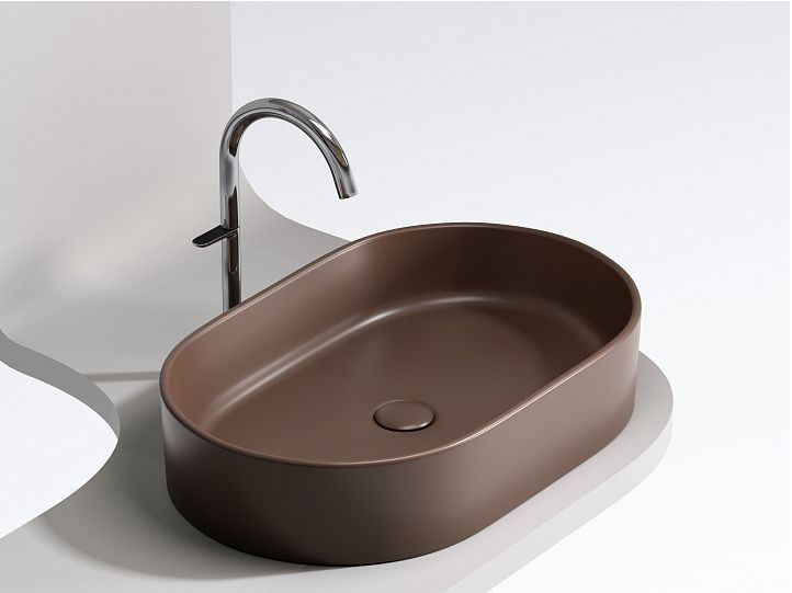 Умывальник CERAMICANOVA Element чаша накладная овальная (цвет Темно-Коричневый Матовый) CN6048MDB Умывальник CERAMICANOVA Element чаша накладная овальная (цвет Темно-Коричневый Матовый) CN6048MDB