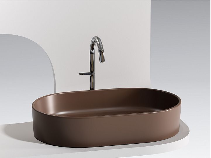 Умывальник CERAMICANOVA Element чаша накладная овальная (цвет Темно-Коричневый Матовый) CN6048MDB Умывальник CERAMICANOVA Element чаша накладная овальная (цвет Темно-Коричневый Матовый) CN6048MDB