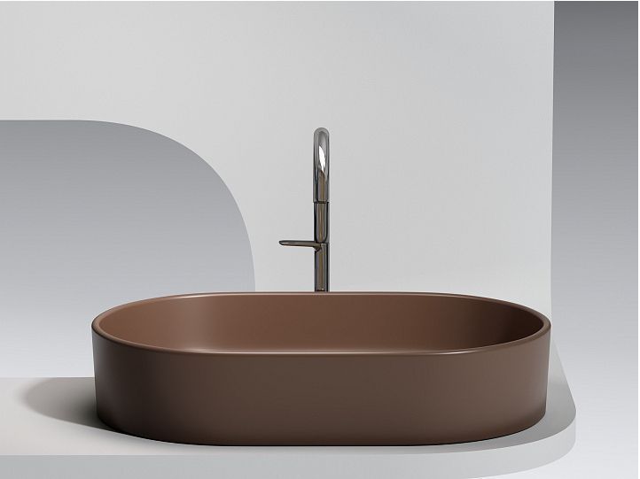 Умывальник CERAMICANOVA Element чаша накладная овальная (цвет Темно-Коричневый Матовый) CN6048MDB Умывальник CERAMICANOVA Element чаша накладная овальная (цвет Темно-Коричневый Матовый) CN6048MDB