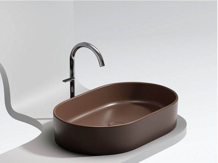 Умывальник CERAMICANOVA Element чаша накладная овальная (цвет Темно-Коричневый Матовый) CN6048MDB Умывальник CERAMICANOVA Element чаша накладная овальная (цвет Темно-Коричневый Матовый) CN6048MDB