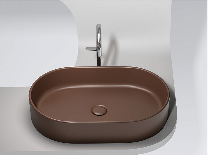 Умывальник CERAMICANOVA Element чаша накладная овальная (цвет Темно-Коричневый Матовый) CN6048MDB Умывальник CERAMICANOVA Element чаша накладная овальная (цвет Темно-Коричневый Матовый) CN6048MDB
