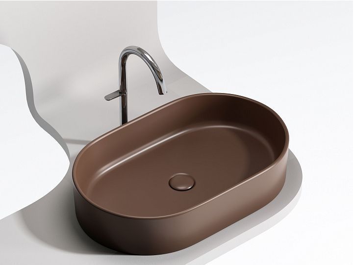 Умывальник CERAMICANOVA Element чаша накладная овальная (цвет Темно-Коричневый Матовый) CN6048MDB Умывальник CERAMICANOVA Element чаша накладная овальная (цвет Темно-Коричневый Матовый) CN6048MDB