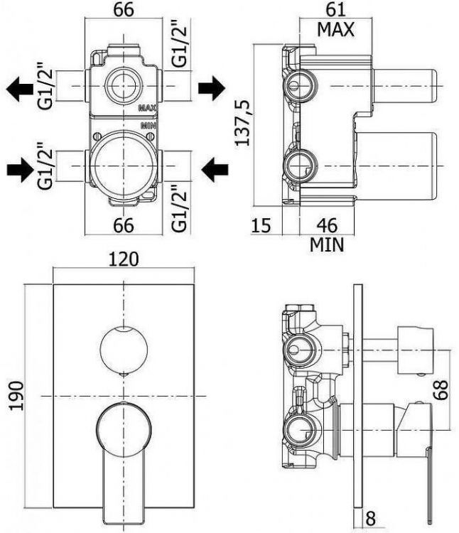 Смеситель для душа Paffoni Tango TA018CR цвет Хром Смеситель для душа Paffoni Tango TA018CR цвет Хром