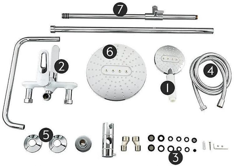 Душевая система Frap H49 F2449 Белая Хром Душевая система Frap H49 F2449 Белая Хром