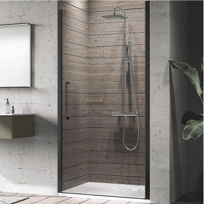 Душевая дверь Novellini Young 100 Y21B97-1H профиль Черный матовый стекло прозрачное