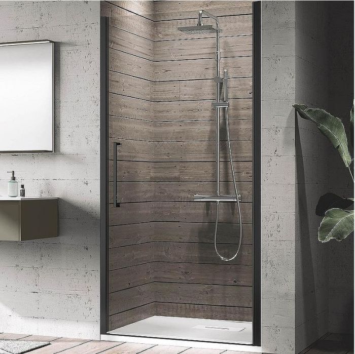 Душевая дверь Novellini Young 100 Y21B97-1H профиль Черный матовый стекло прозрачное