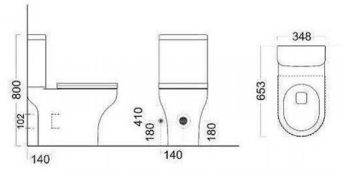 Унитаз компакт Kerama Marazzi Buongiorno Rimless BG.wc.01 Белый глянцевый без бачка и сиденья