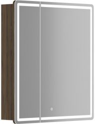 Зеркальный шкаф SANCOS для ванной комнаты SANCOS Mirror 690x150х740 мм, с LED подсветкой, цвет дуб чарльстон, с розеткой, MI70ECH